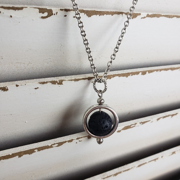 Lava Rock Essential Oil Diffuser Pendant Necklace - Picture 5 of 6